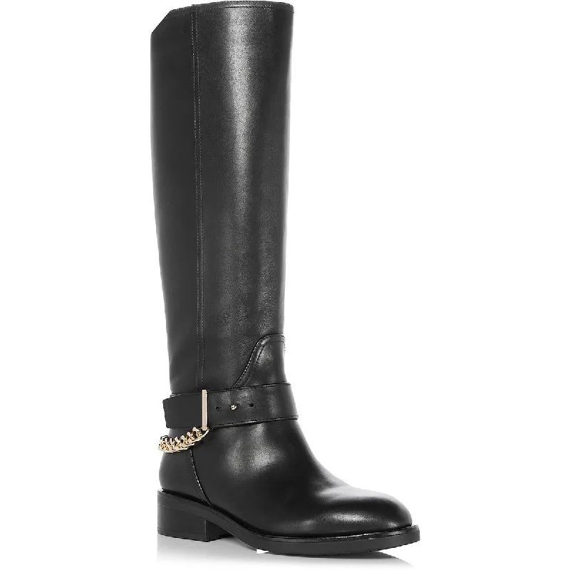 Aqua Womens Riley Leather Round toe Knee-High Boots