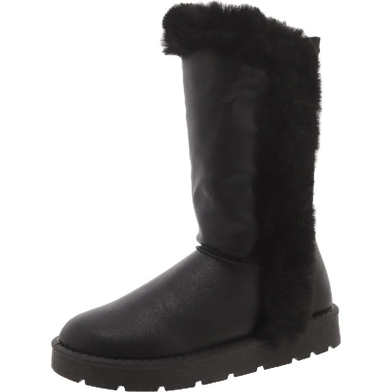 Journee Collection Womens Faux Leather Faux Fur Winter & Snow Boots