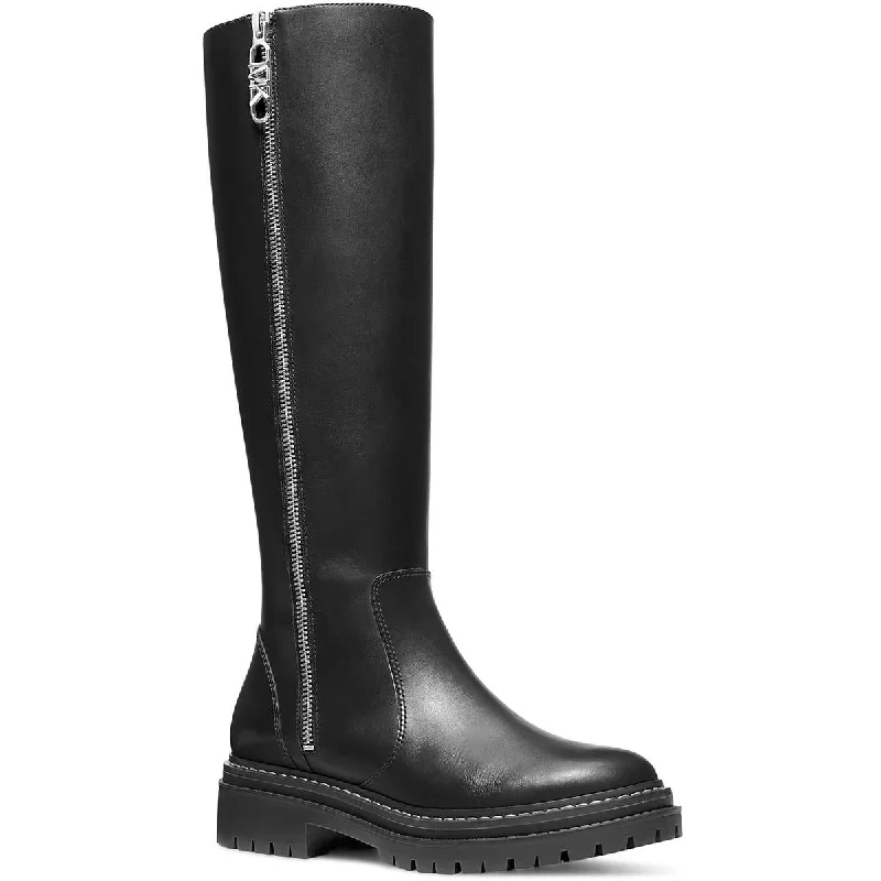 MICHAEL Michael Kors Womens REGAN BOOT Faux Leather Side Zipper Knee-High Boots