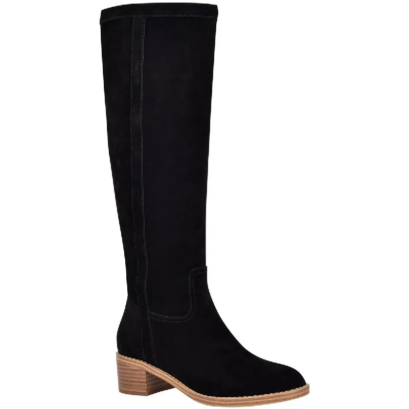 Nine West Womens Caely Suede Block Heel Knee-High Boots