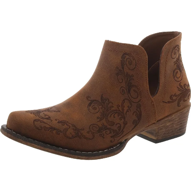 Roper Womens Ava Embroidered Ankle Cowboy, Western Boots