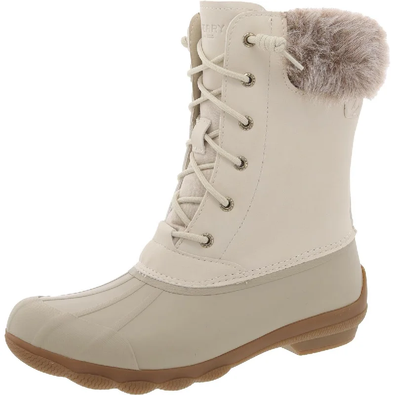 Sperry Womens Faux Fur Collar Cold Weather Winter & Snow Boots