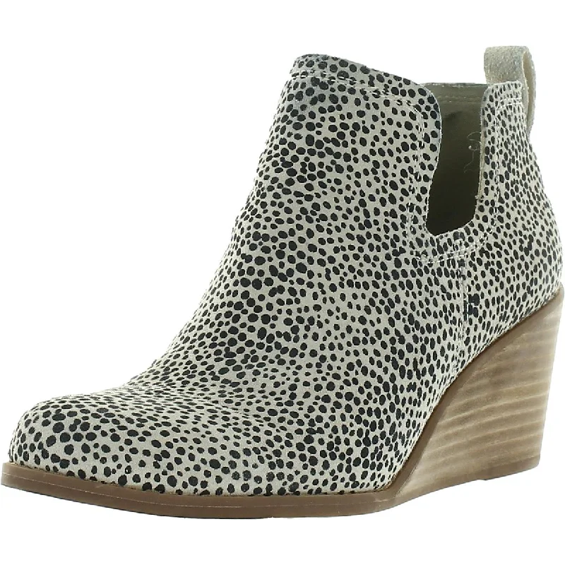 Toms Womens Kallie Animal Print Suede Ankle Boots