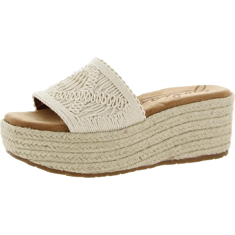 Zodiac Womens June Crochet Peep-Toe Slip On Platform Sandals