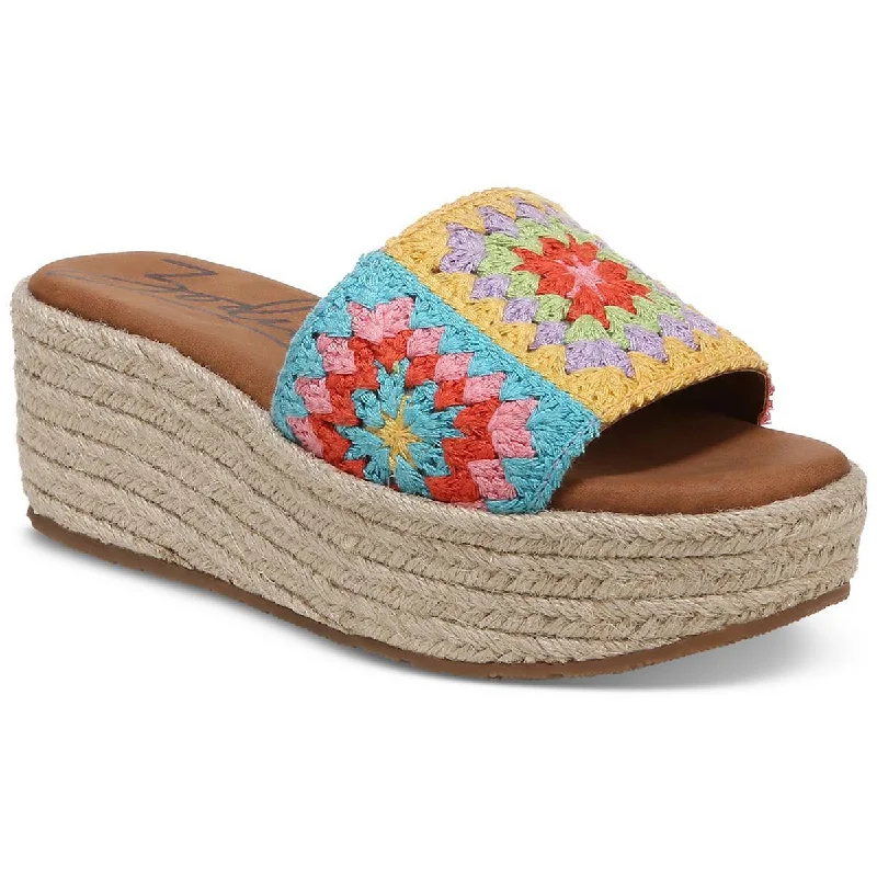 Zodiac Womens June Flower Crochet Espadrille Platform Sandals