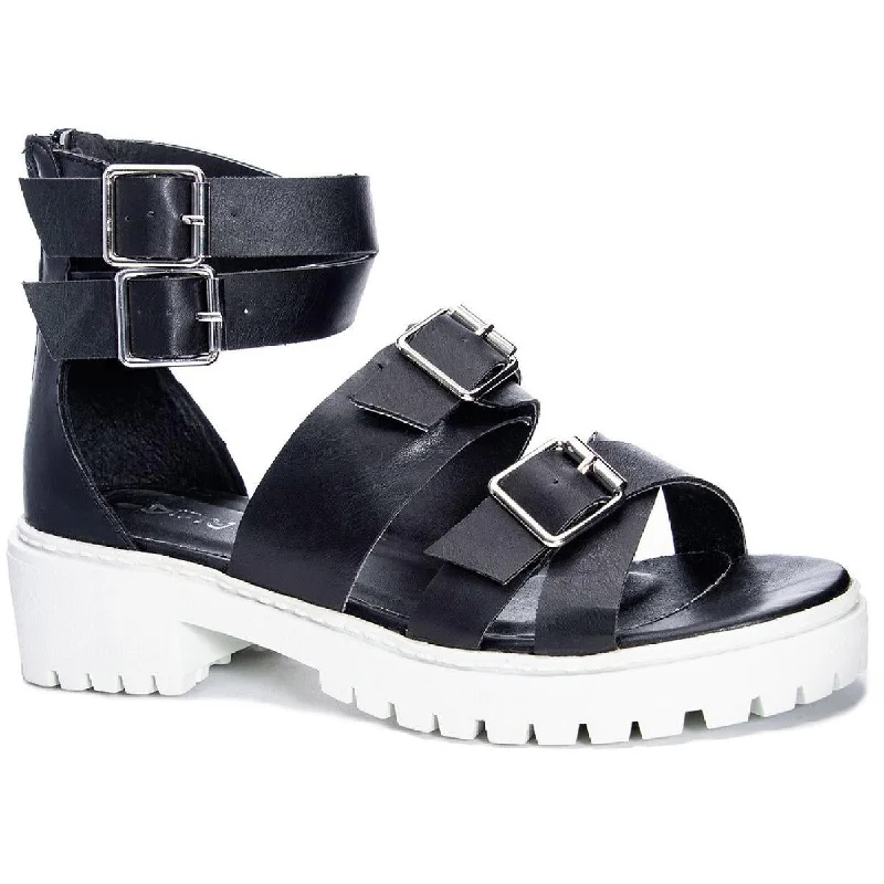 Dirty Laundry Womens Lilybelle Austin Faux Leather Strappy Gladiator Sandals