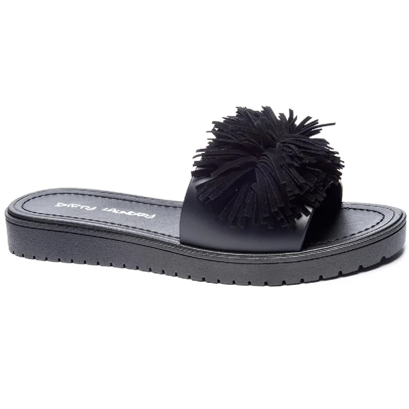 Dirty Laundry Womens Paseo Jelly Ruffled Rubber Slide Sandals