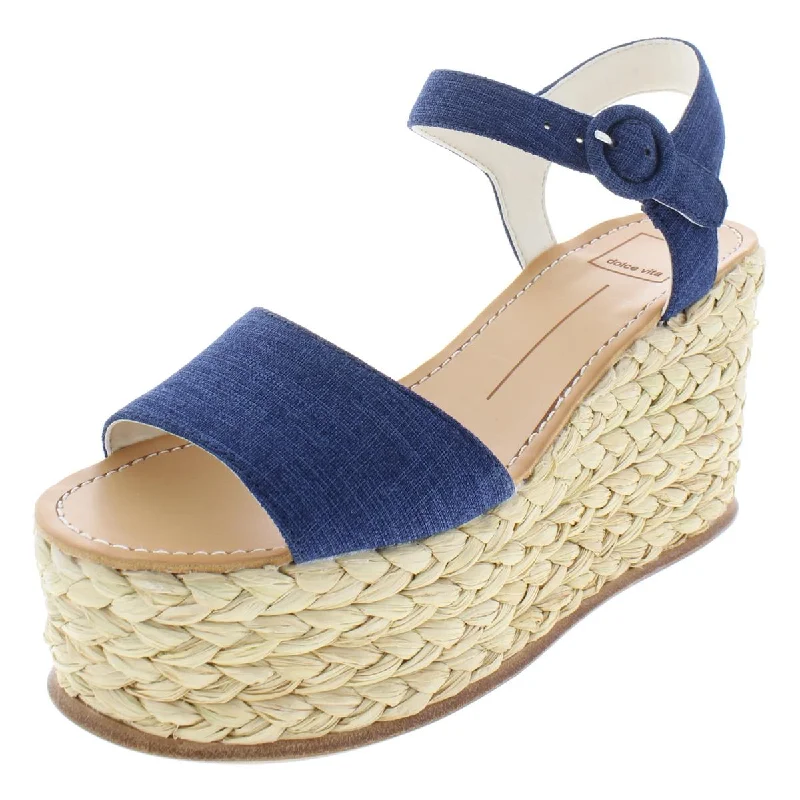 Dolce Vita Womens Dane Braided Espadrille Wedge Sandals