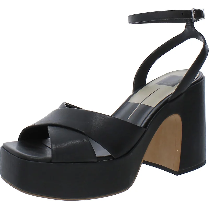 Dolce Vita Womens F Leather Platform Sandals