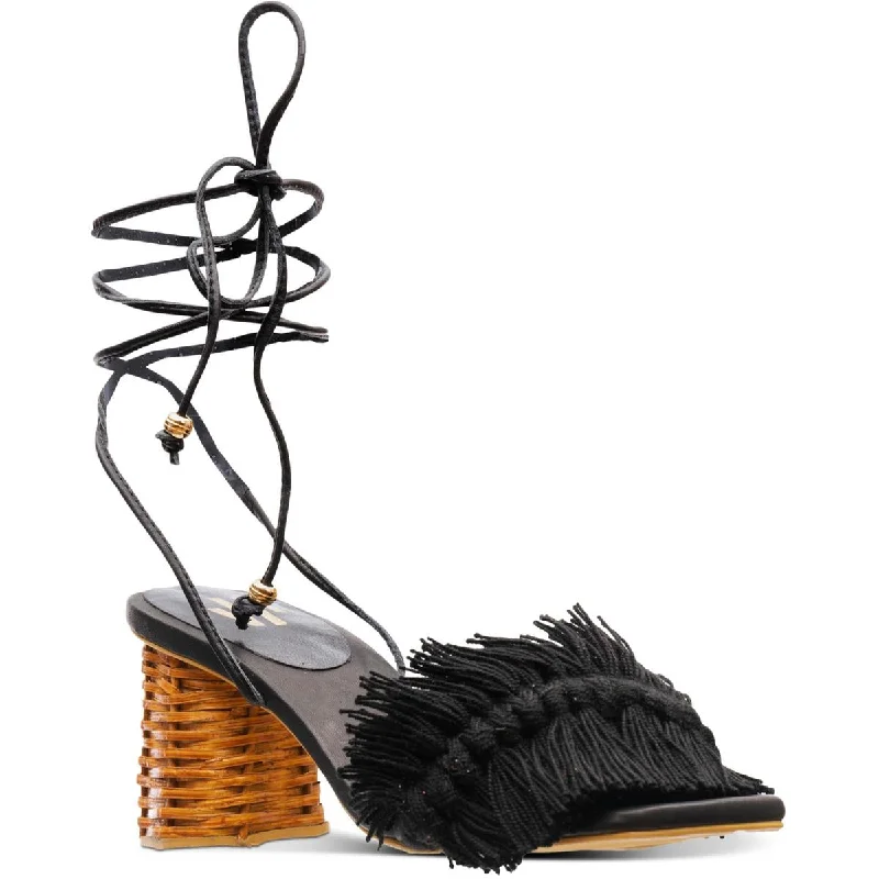 Silvia Cobos Womens Canasto Fringe Leather Dressy Heels