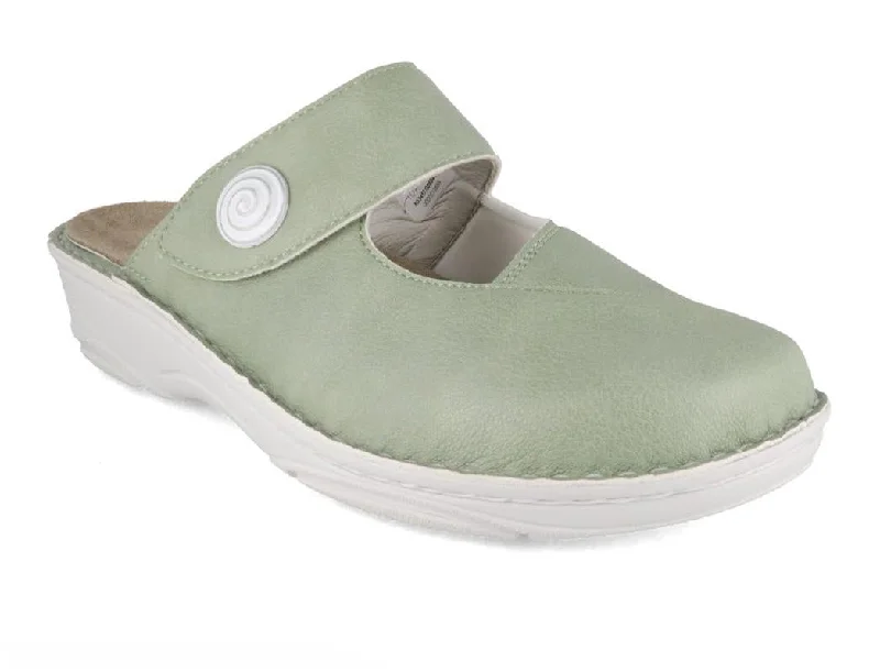 Berkemann BERKOFLEX Women Velcro Stretch Clogs 'Heliane', pastel green