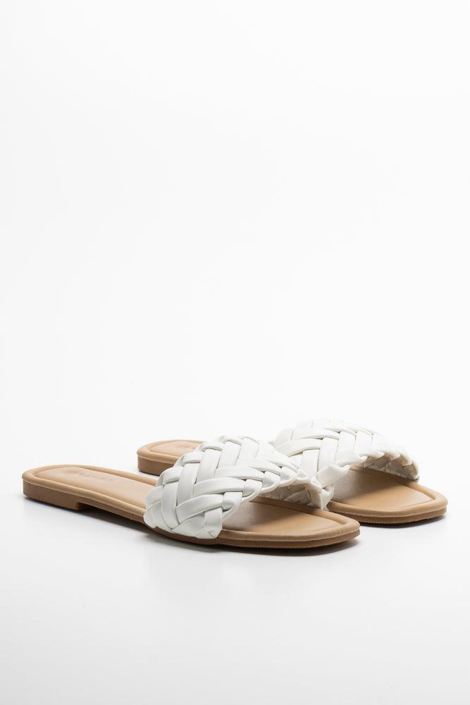 Braided sandal white