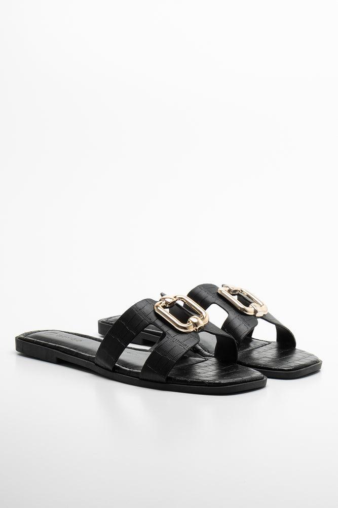 Cut Out Sandal Black