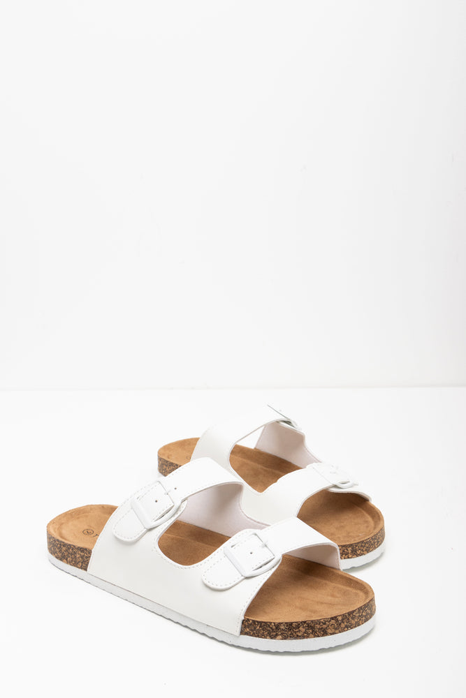 Double Strap Sandal White