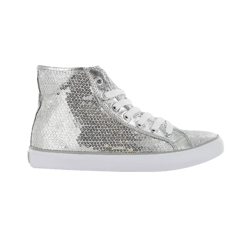 Gotta Flurt Girl's Disco II Hi Top Silver Sequin Dance Sneaker