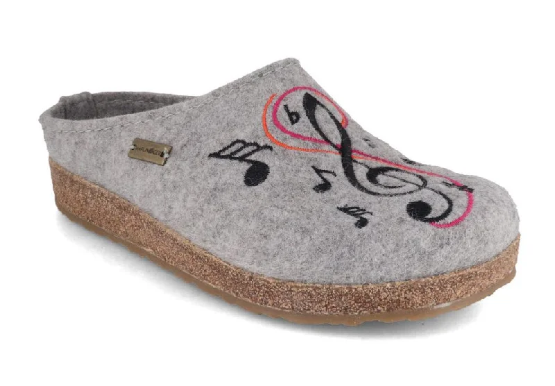 HAFLINGER Women Felt Clogs 'Grizzly Melody', stone gray