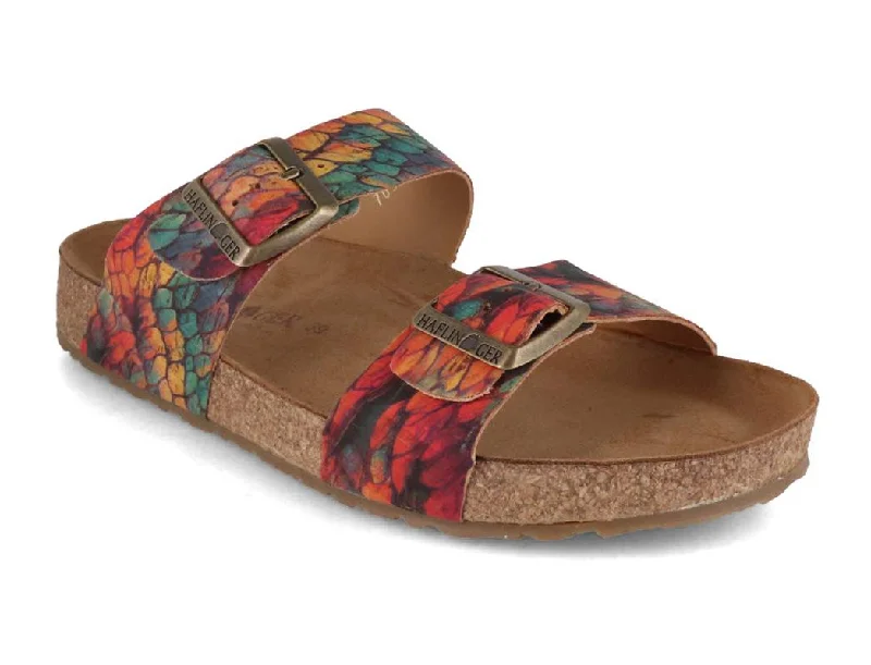 HAFLINGER Women Mules 'Bio Andrea', corkmulti feather