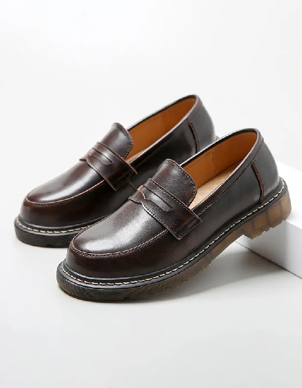 [Clearance]Handmade Round Head Mary Jane Shoes Loafers(Size 35)