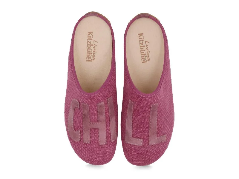 Living Kitzbühel Women Cotton Slippers 'Chill', mulberry