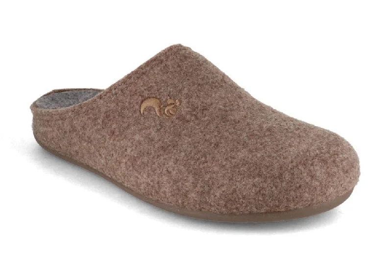 Thies Women recycled felt 'Slippers', beige-ceniza