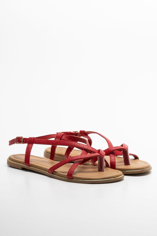 Toe Post Strappy Sandal Red