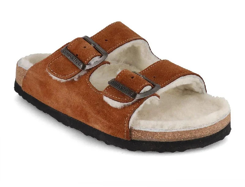 Tuffeln Arch Support Lambskin Sandals «Comfortfüße», cognac