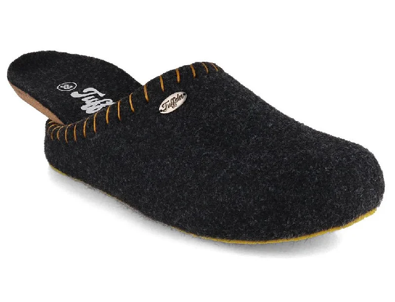 Tuffeln Felt Slippers with Arch Support «Auszeit», dark grey