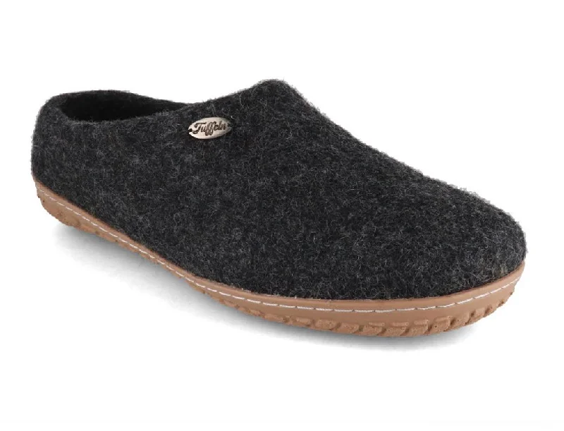 Tuffeln natural felt Slippers 'Pantuffel', graphite