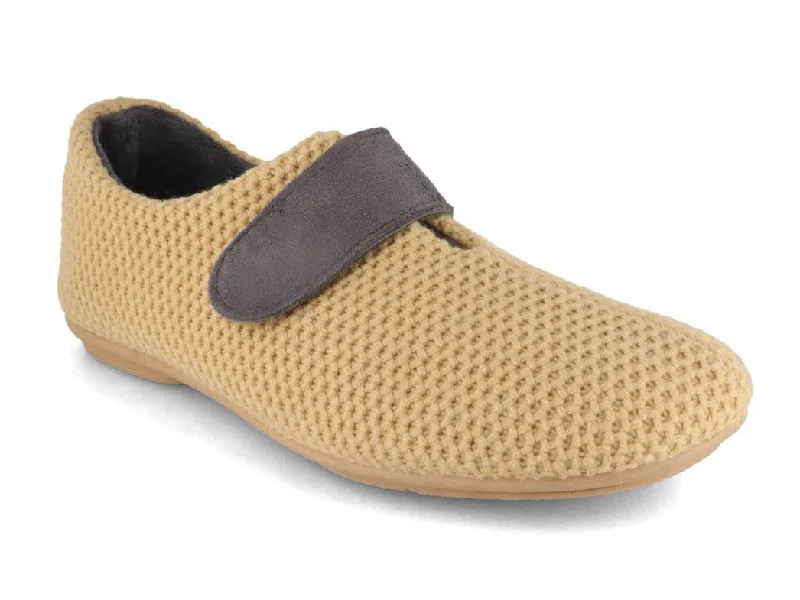 Varomed vital Women Velcro Knit Slippers 'Binti, camel