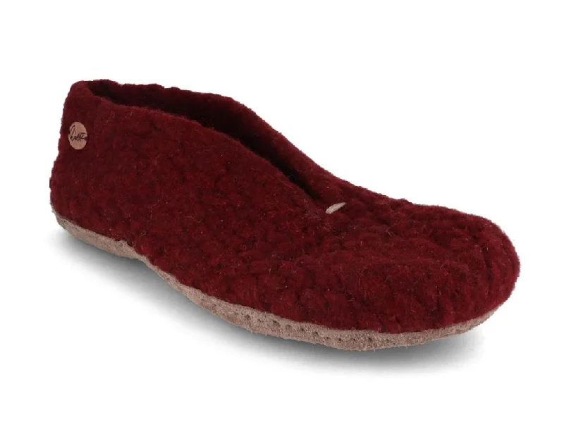 WoolFit Women Slippers 'Woolies', bordeaux